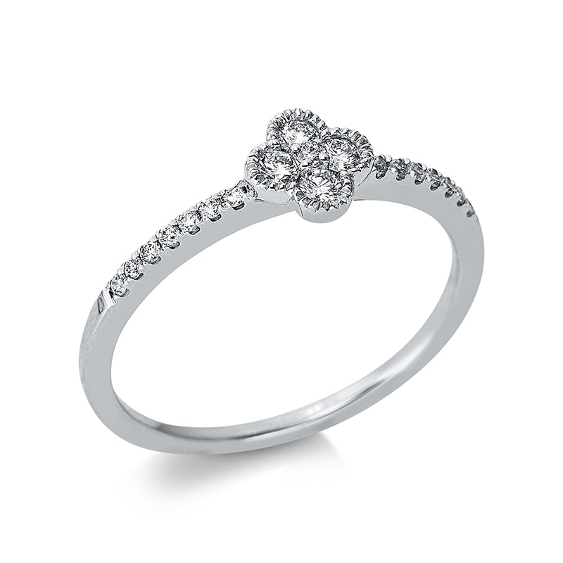 Ring 18 kt WG, 19 Brill. 0,21 ct, TW-si