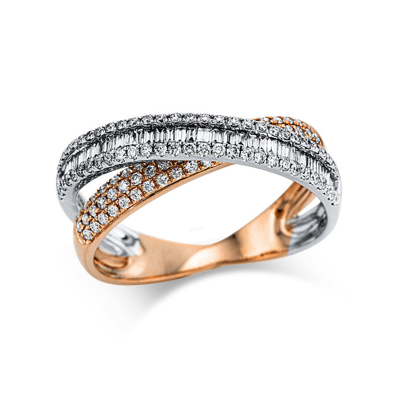 Ring 18 kt WG+RG, 37 Bag. 0,22 ct, TW-si, 119 Brill. 0,42 ct, TW-si