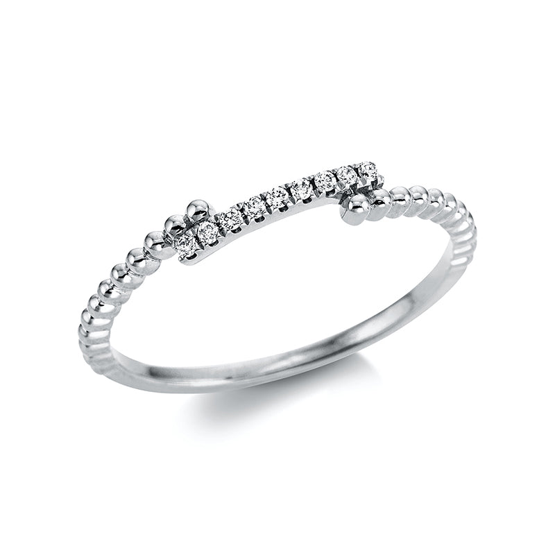 Ring 18 kt WG, 9 Brill. 0,06 ct, TW-si