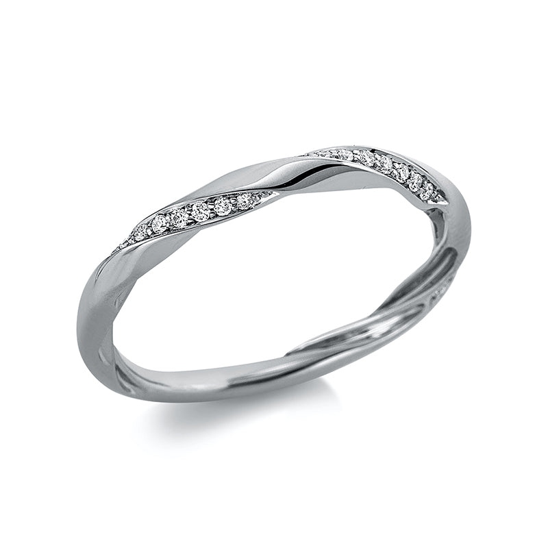 Ring 18 kt WG, 27 Brill. 0,10 ct, W-si