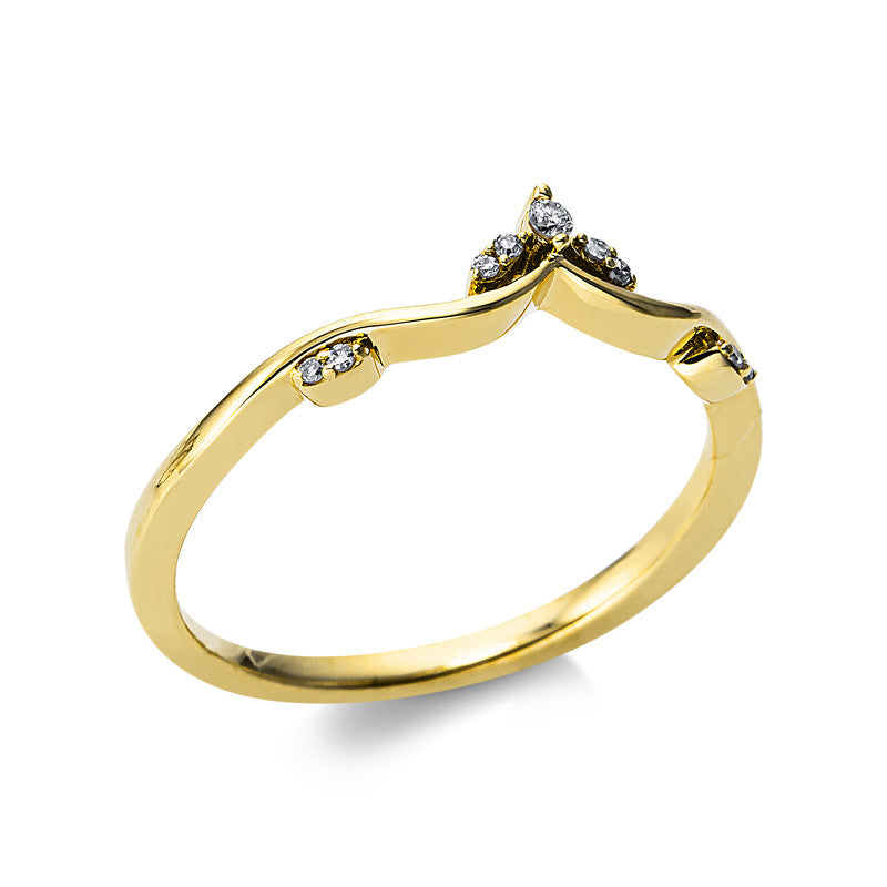 Ring 18 kt GG, 1 Brill. 0,01 ct, TW-si, 8 Brill. 0,02 ct, TW-si
