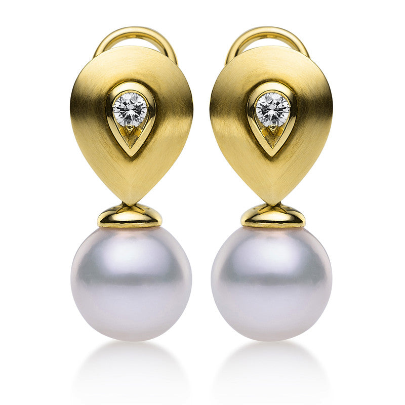 Ohrschmuck 18 kt GG, 2 Brill. 0,24 ct, TW-si, 2 SS 11 mm