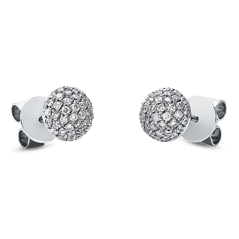 Ohrstecker 18 kt WG, 88 Brill. 0,43 ct, TW-si