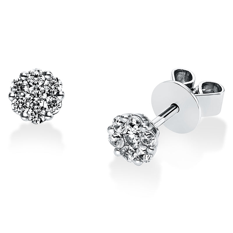 Ohrstecker 14 kt WG, 14 Brill. 0,33 ct, TW-si