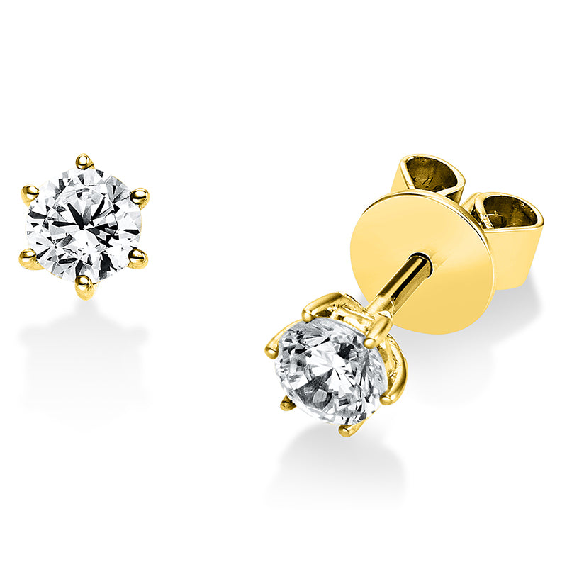 Ohrstecker 18 kt GG, 2 Brill. 0,50 ct, TW-si