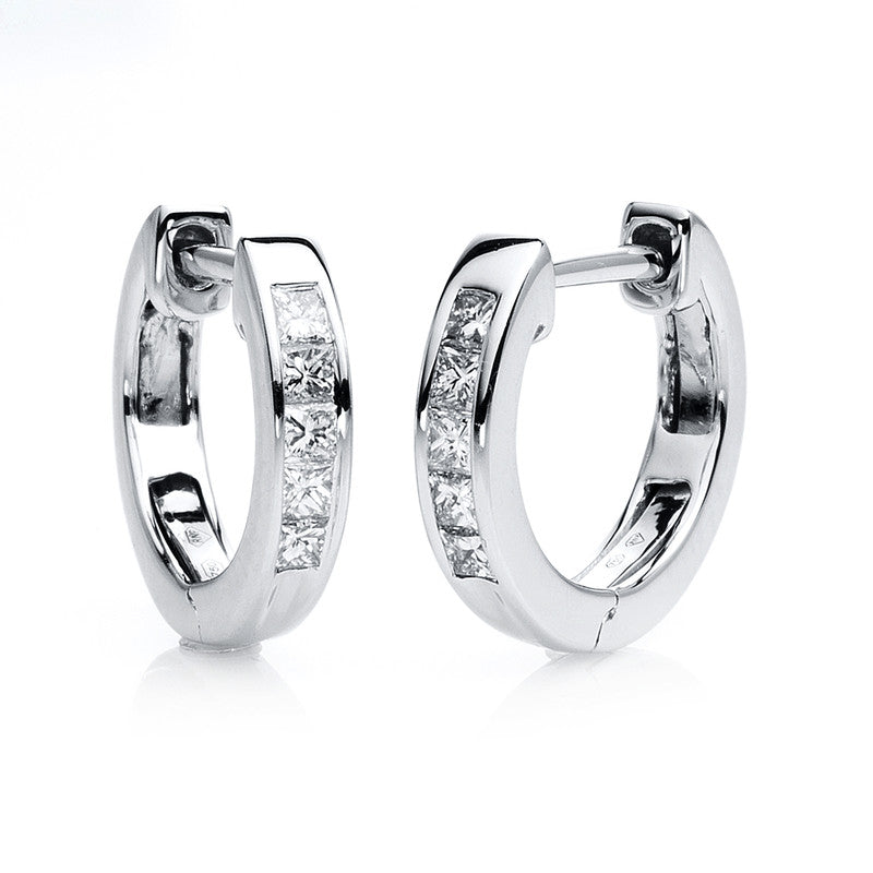 Creolen 18 kt WG, 10 Princ. 0,23 ct, TW-si