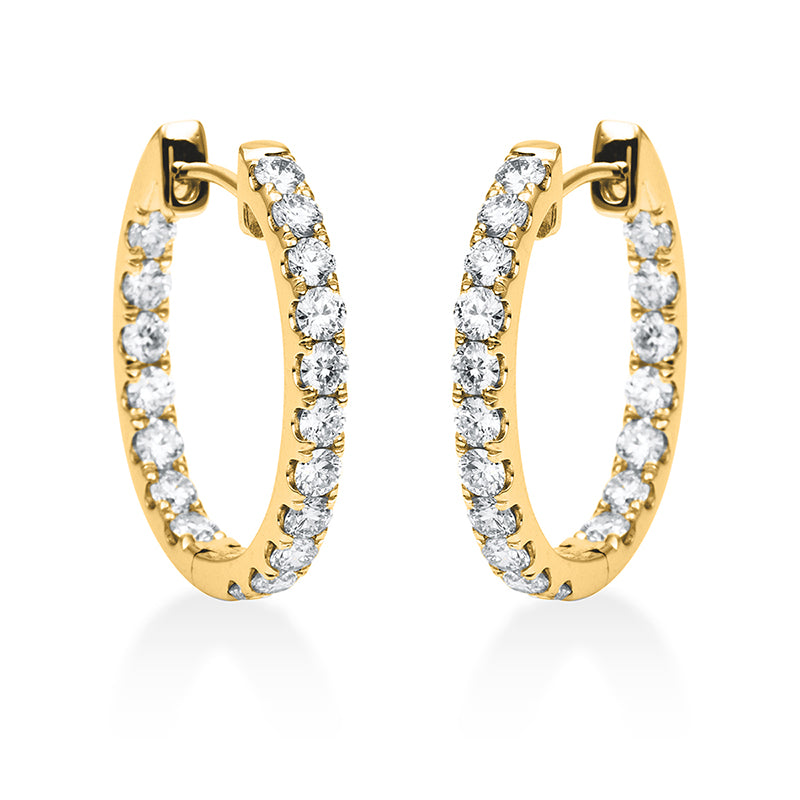 Creolen 18 kt GG, 36 Brill. 1,38 ct, TW-si