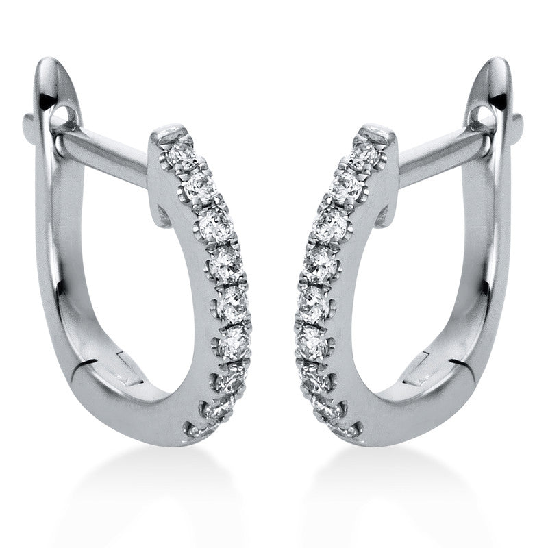 Creolen 18 kt WG, 18 Brill. 0,12 ct, TW-si