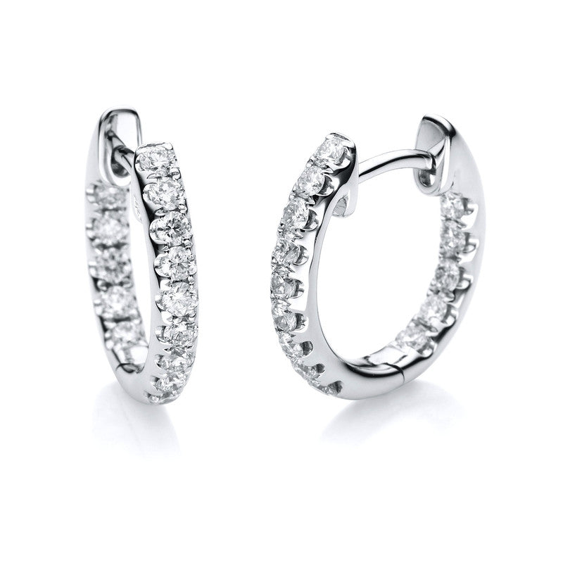 Creolen 18 kt WG, 28 Brill. 0,56 ct, TW-si