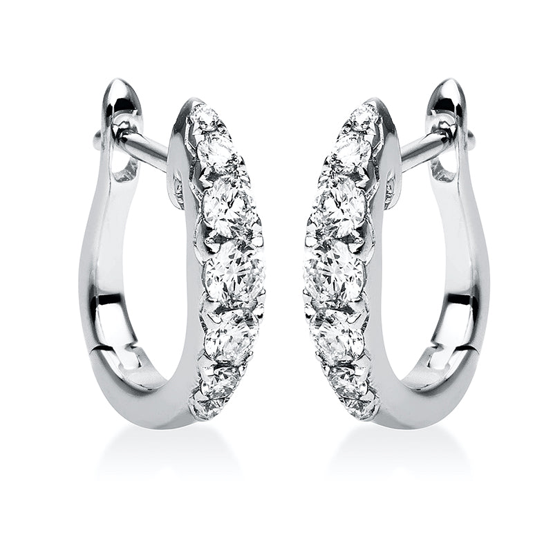 Creolen 14 kt WG, 14 Brill. 0,36 ct, TW-si