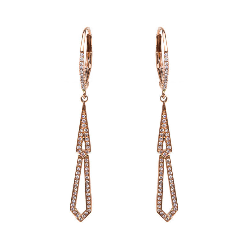 Ohrschmuck 14 kt RG, 116 Brill. 0,27 ct, TW-si