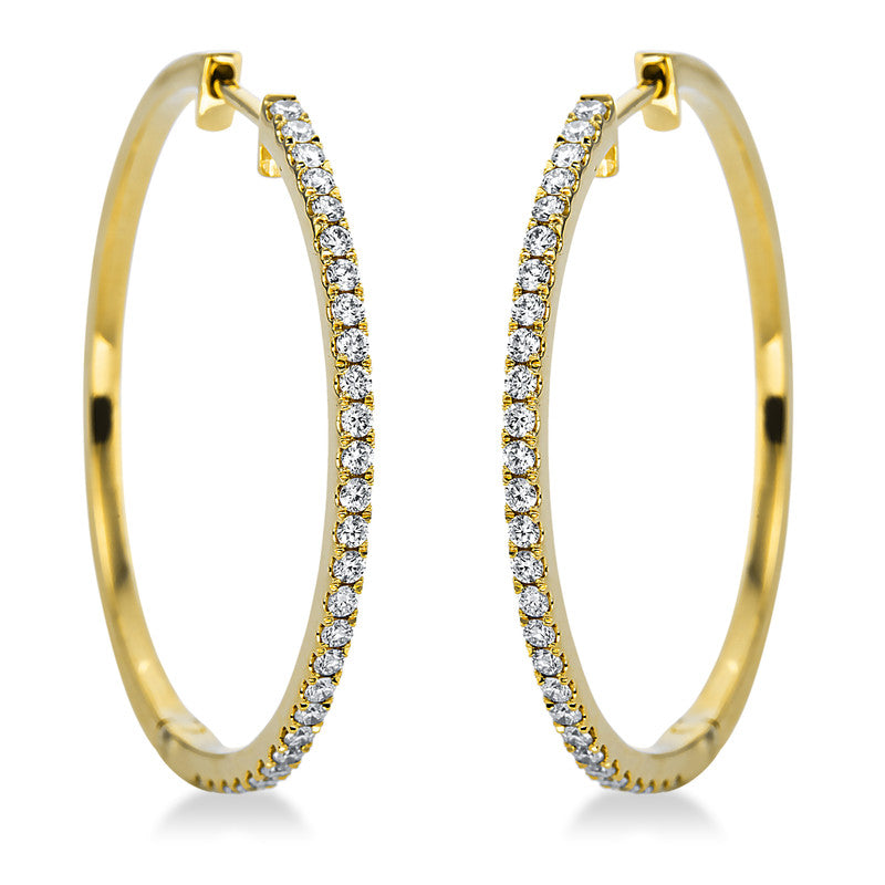 Creolen 18 kt GG, 56 Brill. 0,50 ct, TW-si