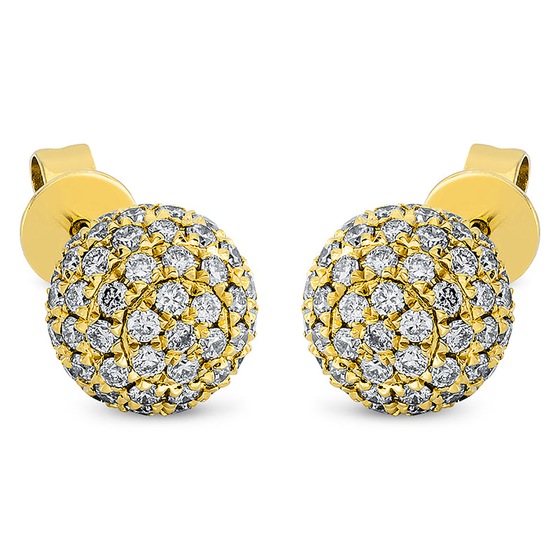 Ohrstecker 18 kt GG, 128 Brill. 0,93 ct, TW-si