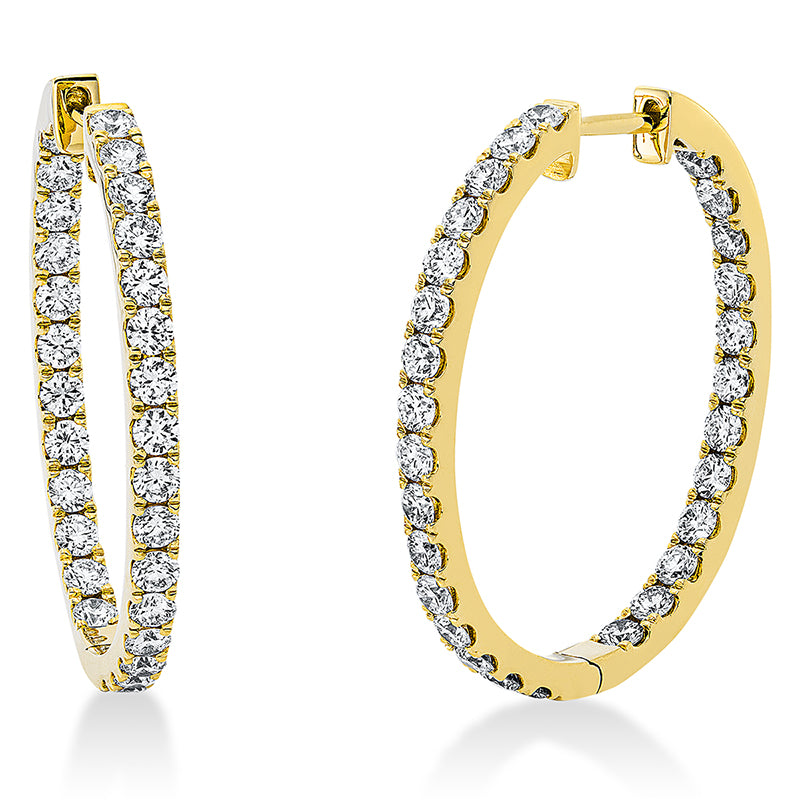 Creolen 18 kt GG, 56 Brill. 2,25 ct, TW-si