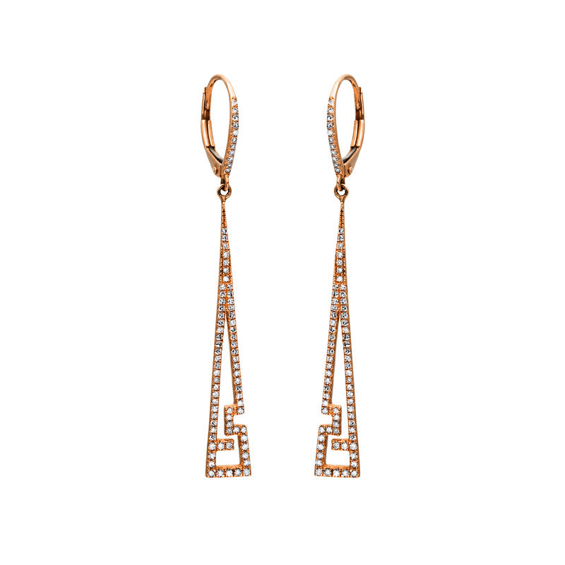 Ohrschmuck 14 kt RG, 156 Brill. 0,38 ct, TW-si