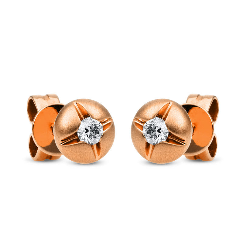 Ohrstecker 14 kt RG, 2 Brill. 0,10 ct, TW-si