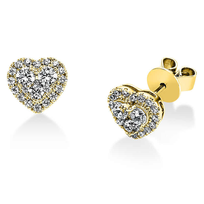 Ohrstecker 14 kt GG, 44 Brill. 0,55 ct, TW-si