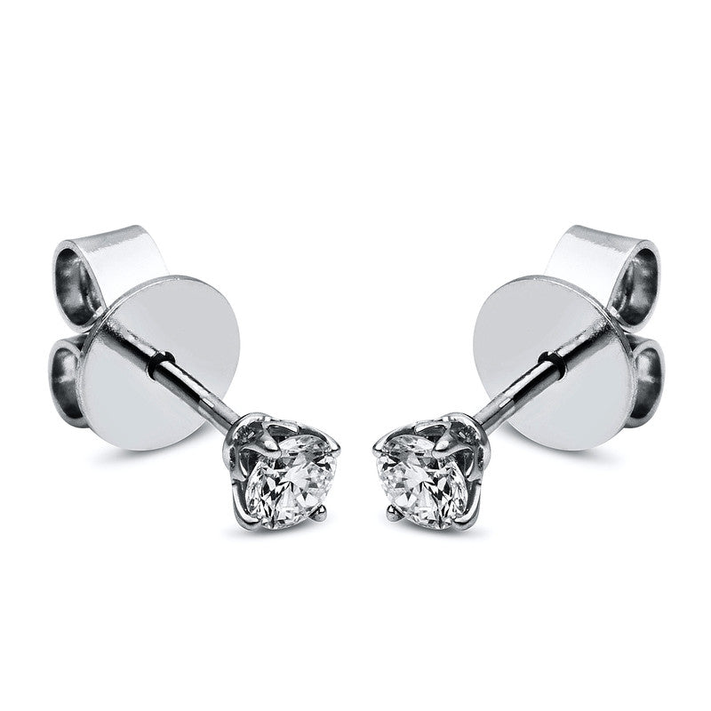 Ohrstecker 18 kt WG+P950, 2 Brill. 0,20 ct, TW-si