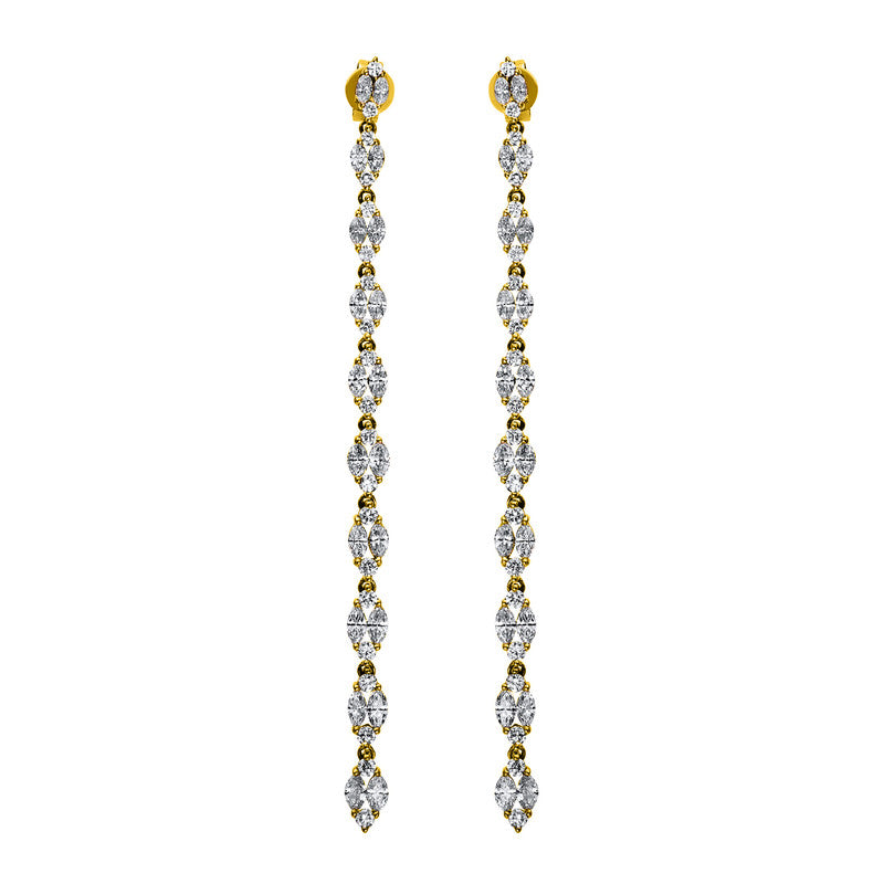 Ohrschmuck 18 kt GG, 40 Nav. 1,57 ct, TW-si, 40 Brill. 0,84 ct, TW-si