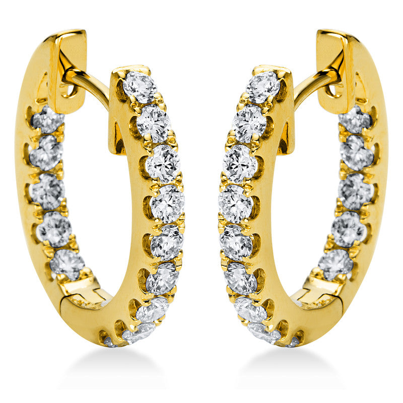 Creolen 18 kt GG, 28 Brill. 0,93 ct, TW-si