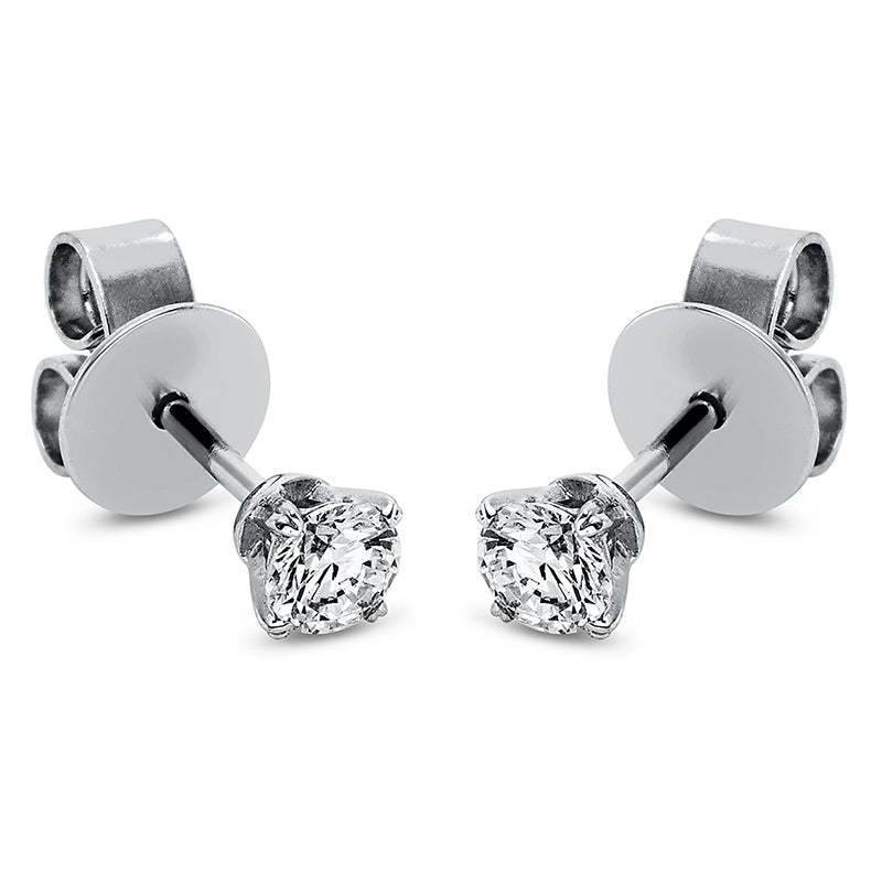 Ohrstecker 18 kt WG+P950, 6372209 + 80118022, 1 Brill. 0,14 ct, F-si, 1 Brill. 0,13 ct, E-vsi