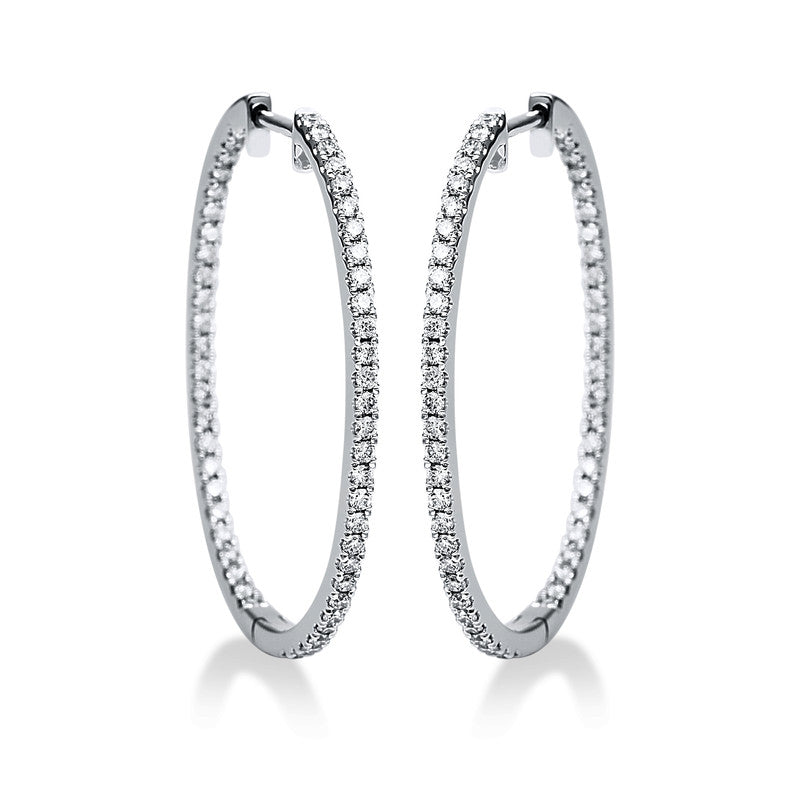 Ohrschmuck 18 kt WG, 106 Brill. 0,75 ct, TW-si