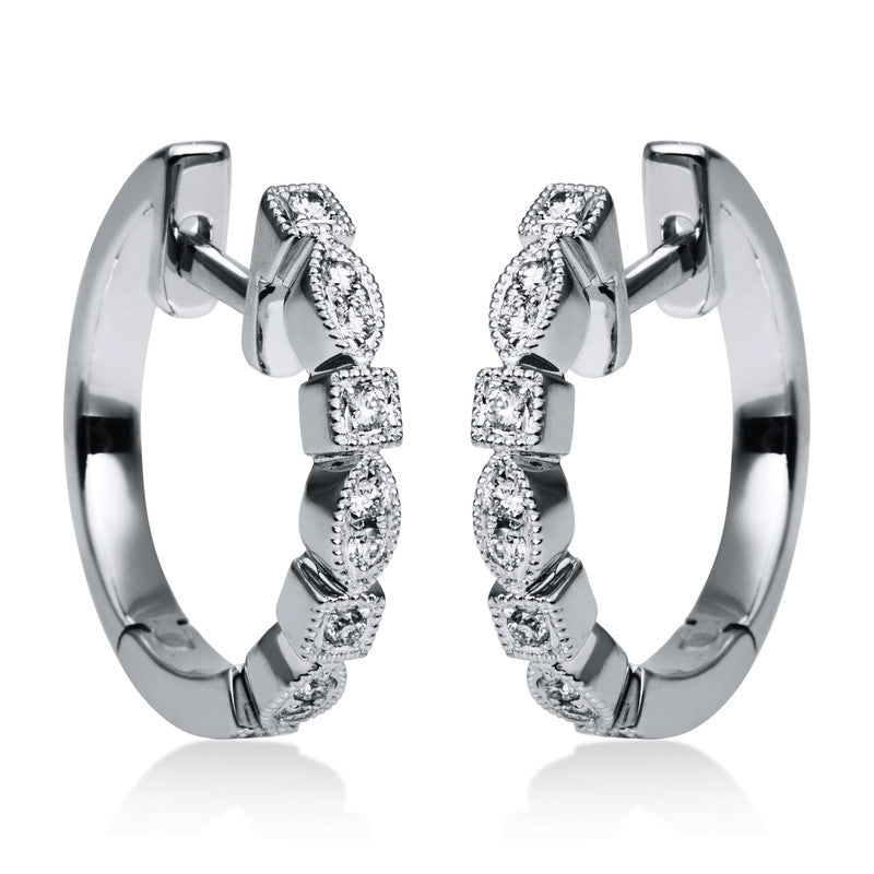 Creolen 18 kt WG, 20 Brill. 0,12 ct, TW-si
