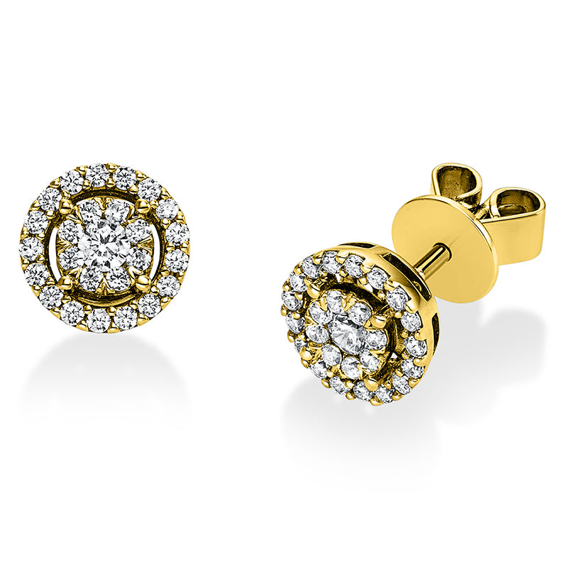 Ohrstecker 18 kt GG, 52 Brill. 0,38 ct, TW-si