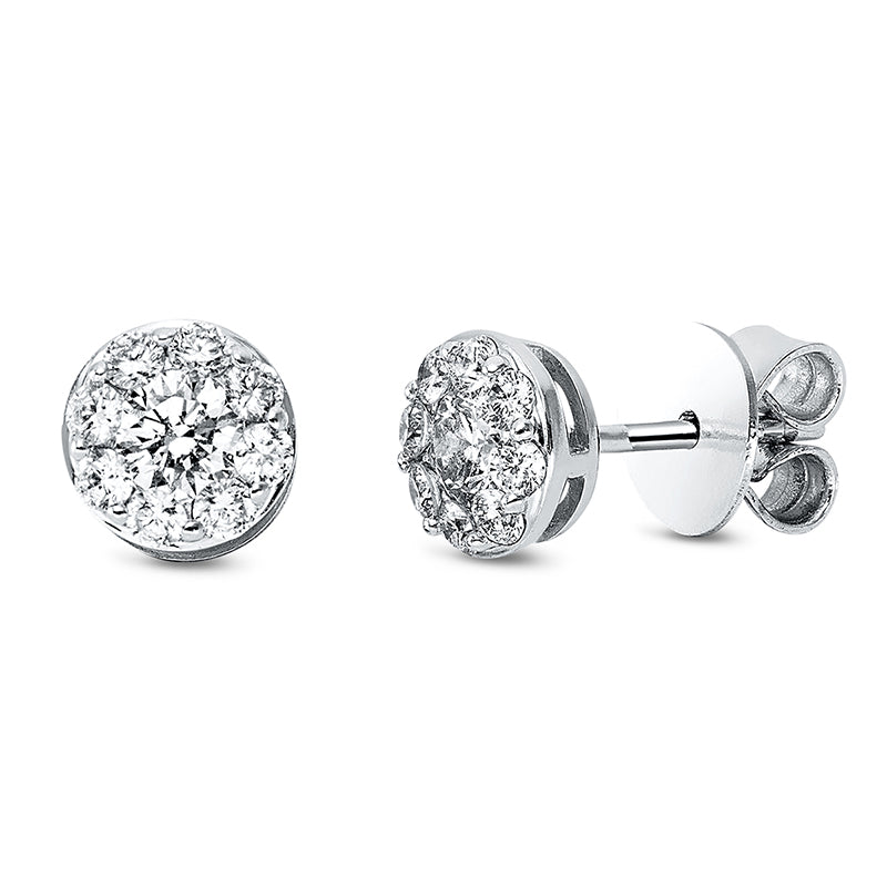 Ohrstecker 18 kt WG, 18 Brill. 0,51 ct, TW-si
