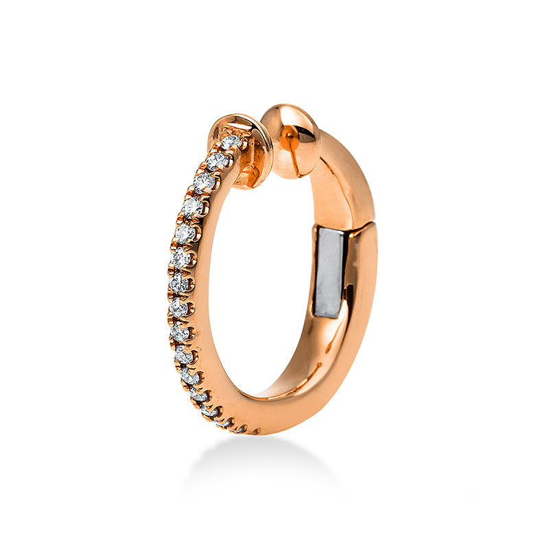 Ohrschmuck 18 kt RG+WG, Ohr Manschette, 16 Brill. 0,07 ct, TW-si