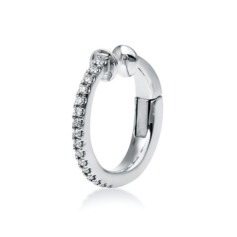 Ohrschmuck 18 kt WG, Ohr Manschette, 16 Brill. 0,07 ct, TW-si