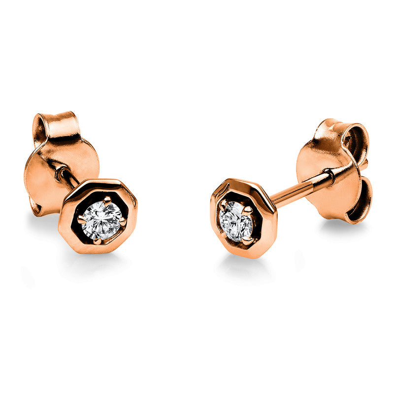 Ohrstecker 18 kt RG, 2 Brill. 0,13 ct, W-si