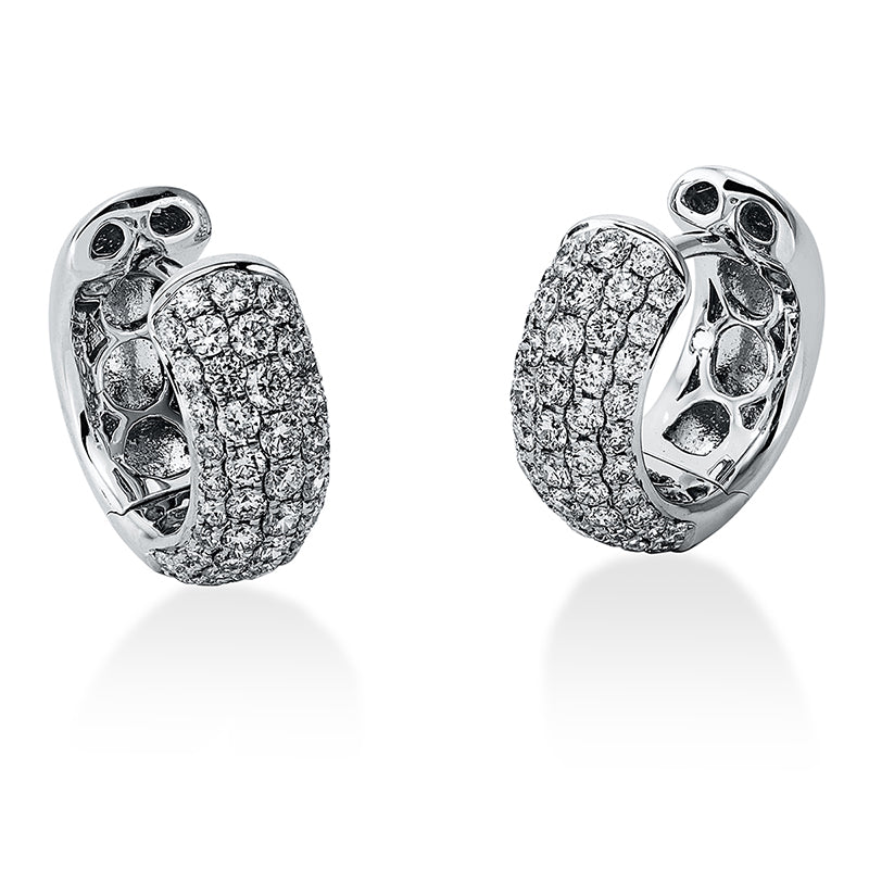 Creolen 18 kt WG, 100 Brill. 1,06 ct, TW-vsi