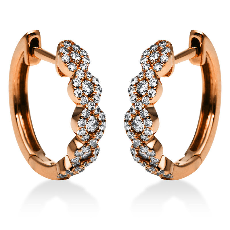 Creolen 18 kt RG, 94 Brill. 0,40 ct, TW-si