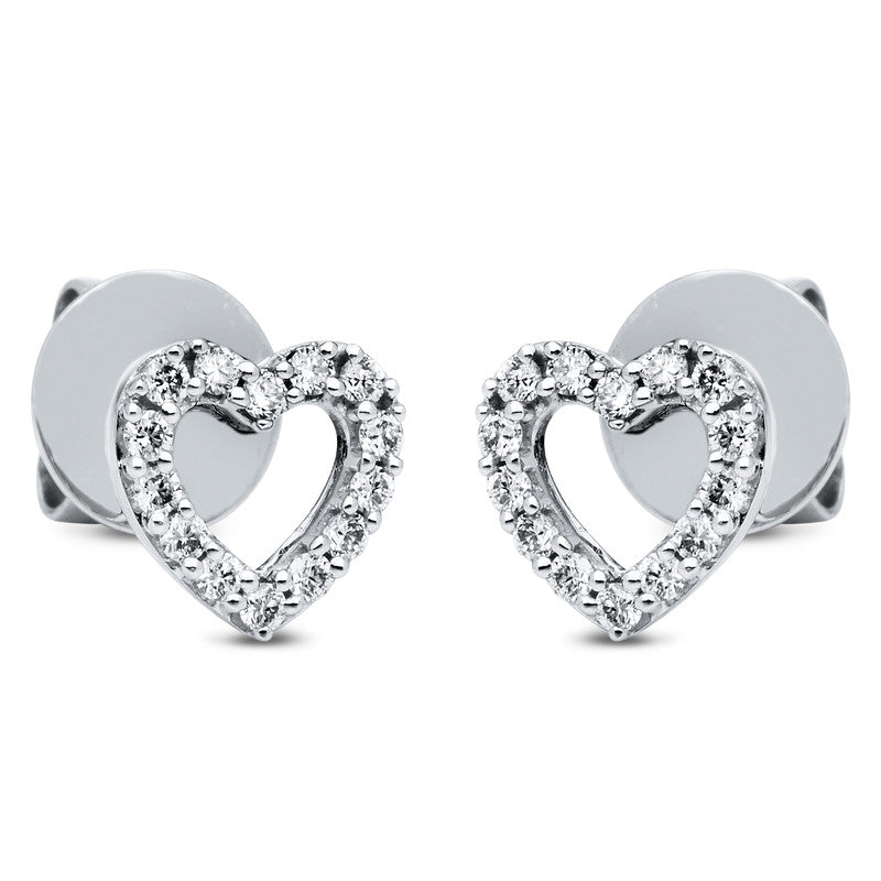 Ohrstecker 18 kt WG, 28 Brill. 0,20 ct, TW-si