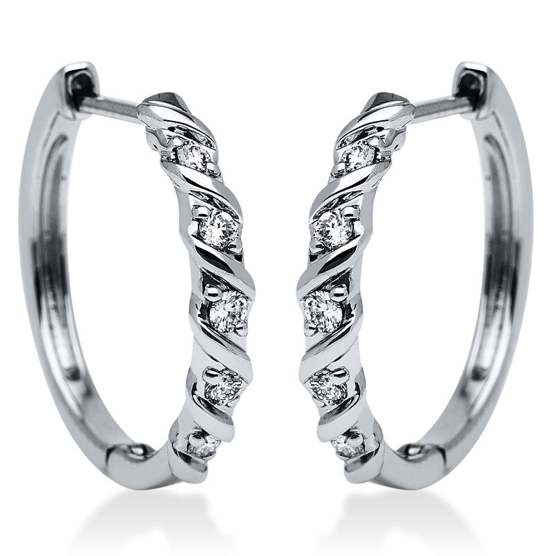 Creolen 18 kt WG, 10 Brill. 0,14 ct, TW-si