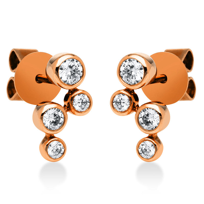 Ohrstecker 18 kt RG, 8 Brill. 0,33 ct, TW-si