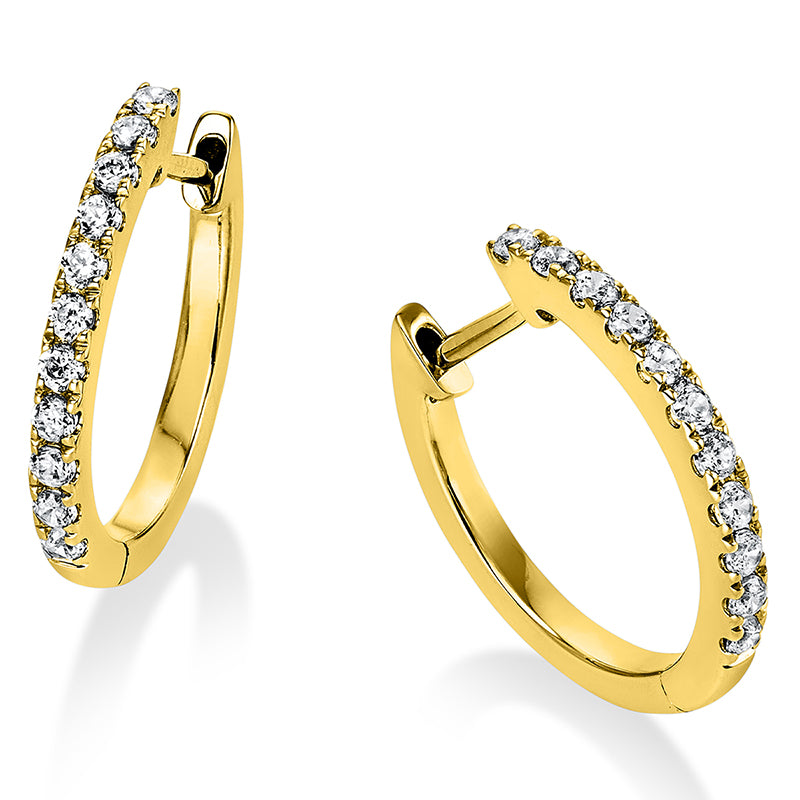 Creolen 18 kt GG, 22 Brill. 0,29 ct, TW-si