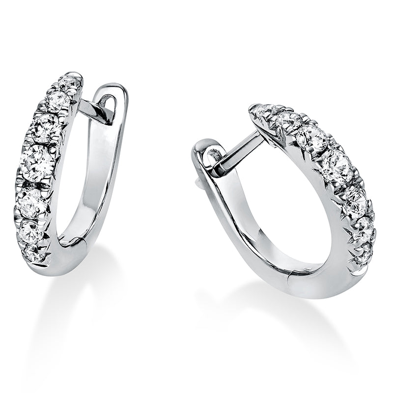 Creolen 14 kt WG, 14 Brill. 0,33 ct, TW-si