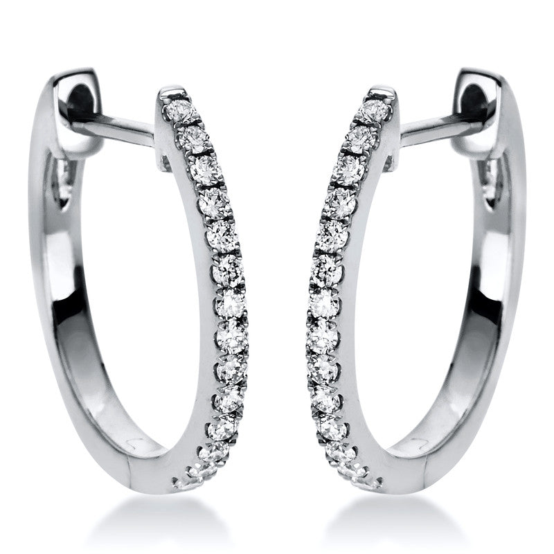 Creolen 18 kt WG, 28 Brill. 0,11 ct, TW-si