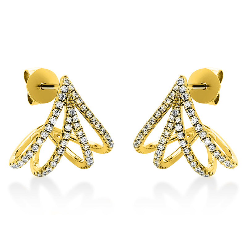 Ohrschmuck 18 kt GG, 104 Brill. 0,42 ct, TW-si