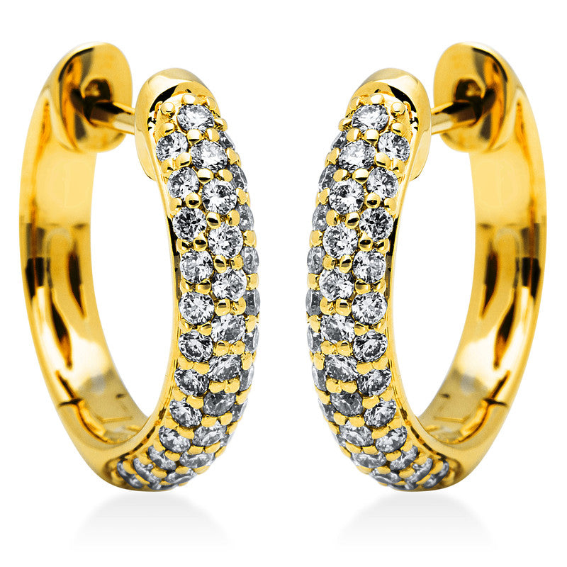 Creolen 14 kt GG, 74 Brill. 0,50 ct, TW-si