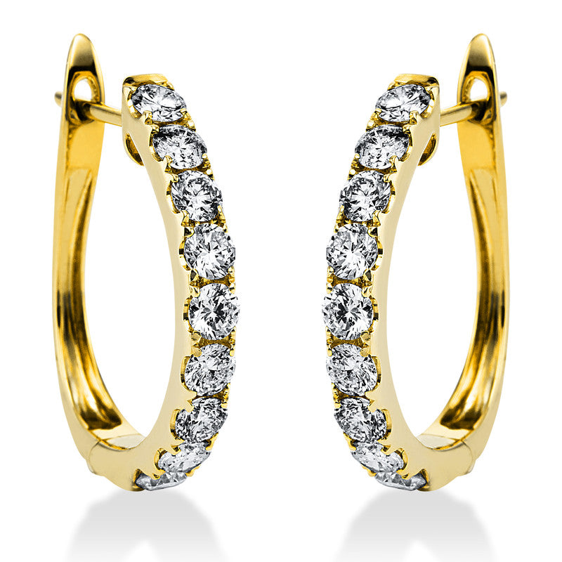 Creolen 14 kt GG, 18 Brill. 2,00 ct, TW-si