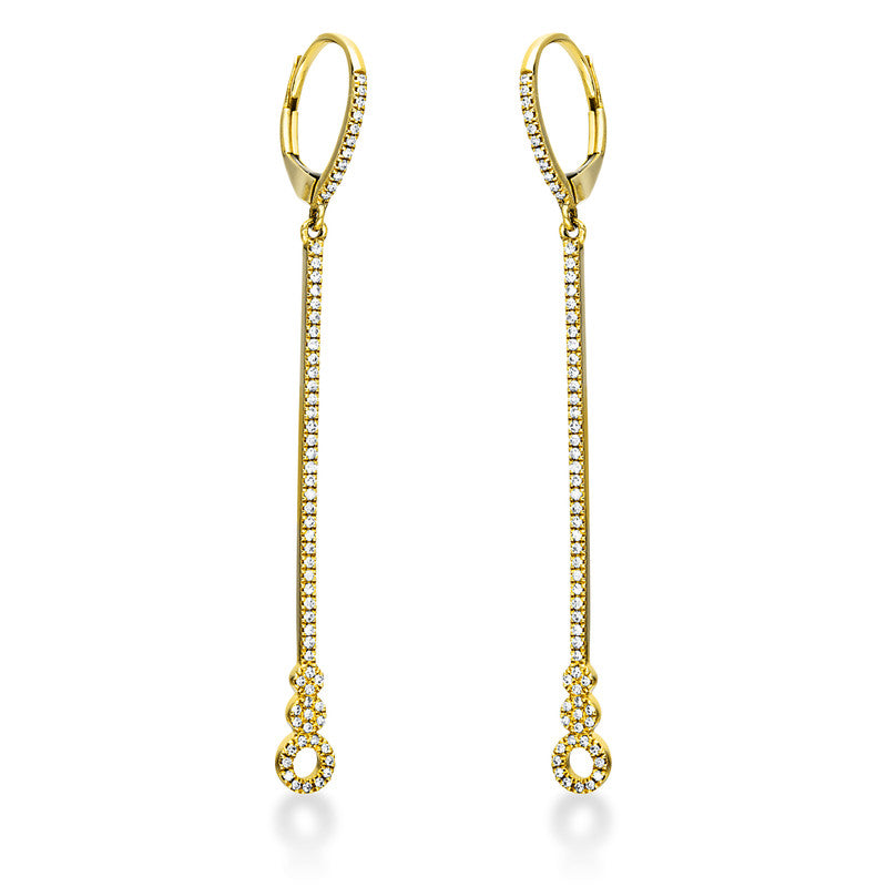 Ohrhänger 14 kt GG, 128 Dia. 0,32 ct, W-si