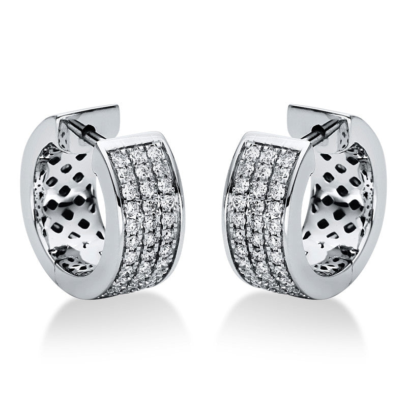 Creolen 18 kt WG, 72 Brill. 0,47 ct, TW-si