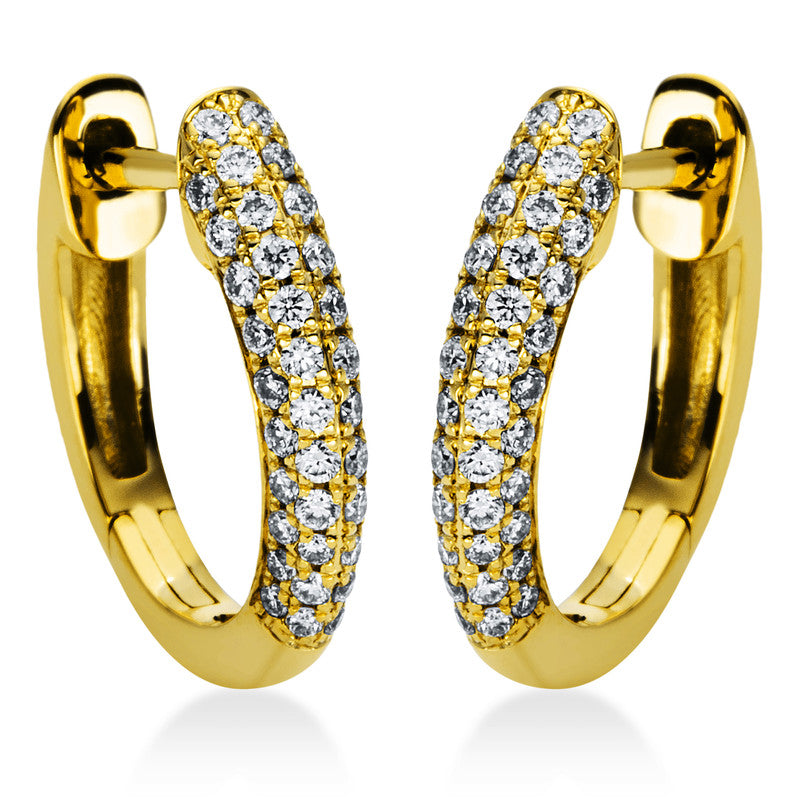 Creolen 18 kt GG, 88 Brill. 0,29 ct, TW-si