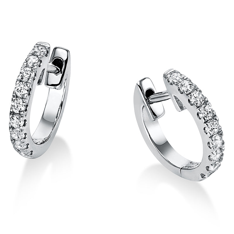 Creolen 950 Pt Platin, 18 Brill. 0,17 ct, TW-si