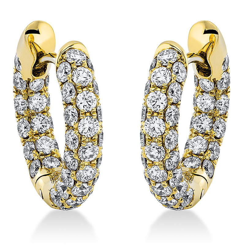 Creolen 18 kt GG, 84 Brill. 1,42 ct, TW-vsi