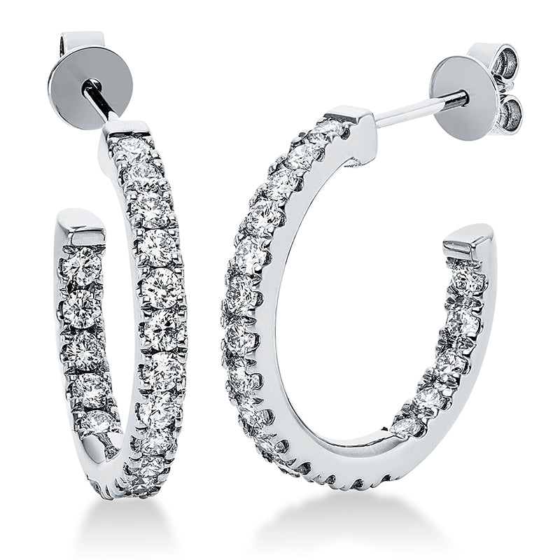 Creolen 18 kt WG, 38 Brill. 1,29 ct, TW-si
