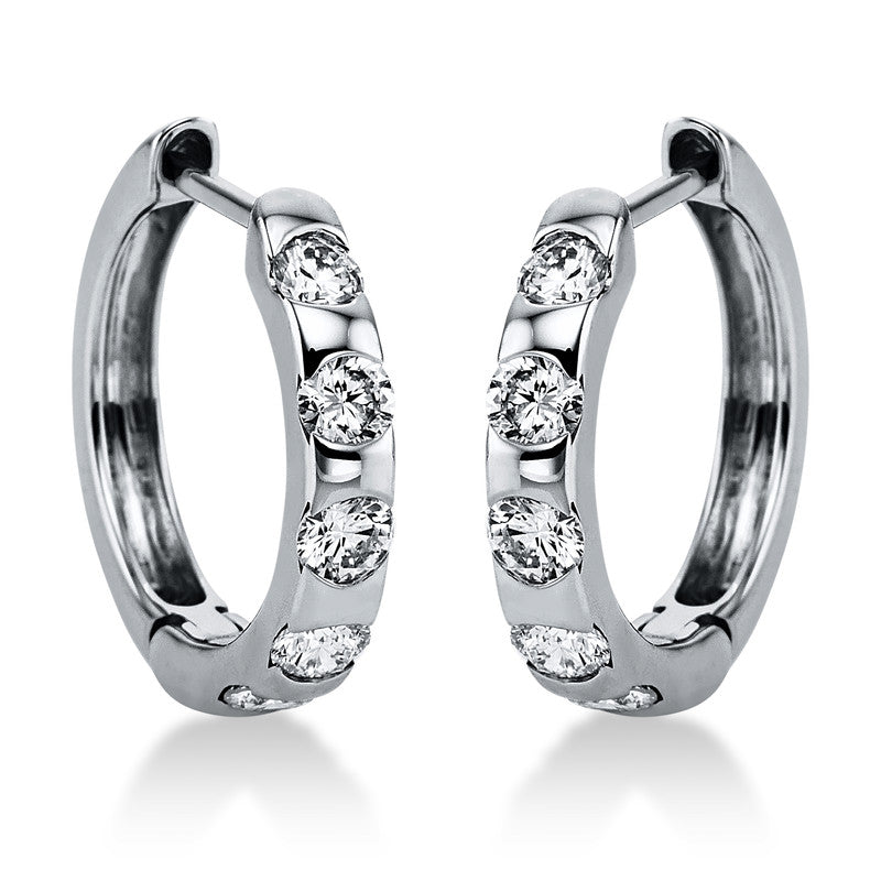 Creolen 18 kt WG, 10 Brill. 0,71 ct, TW-si